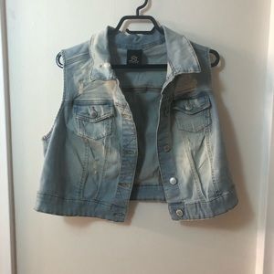 Love & Legend cropped denim vest